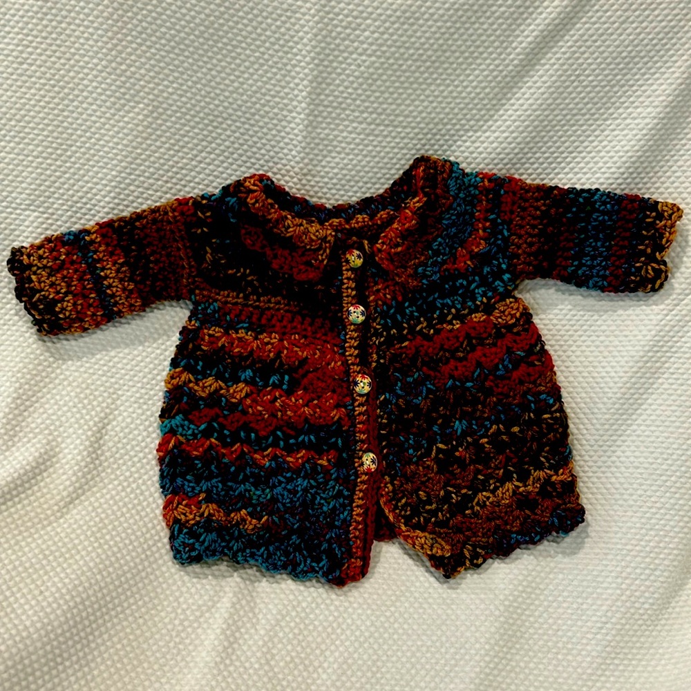 Handmade Crochet Baby Sweater.